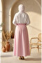 Viscose Fabric Elastic Waist Striped Skirt 0348-05 Pink - 5
