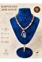 Leyan Natural Stone Carnelian Agate Natural Stone Necklace 44 cm – 8 mm Square & Cube Cut Handmade Design - 2