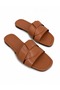 Women's Tan Flat Sole Daily Slippers Panita - 3