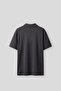 Men's Boxy Fit Washed Polo Collar T-Shirt Black - 2