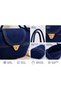 Women's Straw Daily or Beach Bag with Long Handle, Color and Lock Detail, Solid Color, New Season, Hand Knitted Look - 2