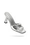 Jova Daily Silver Patent Leather Heeled Slippers 8 cm - 3