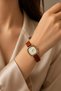 Rosso Vintage Square Dial Women's Wristwatch – Tan Leather Band, Gold Color Case, Minimal Elegance, Quartz Movement Women's Watch - 3