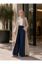 Black Elastic Waist Wide Leg Pants, Hijab Modest, Daily Comfortable Palazzo Pants - 2