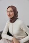 وشاح لامع من مزيج البوليستر باللون الأحمر البني بنمط عرقي وملمس لامع 90x90 - 5