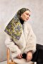 Cotton Polyester Scarf Mink Large Daisy Patterned Soft Textured Non-Slip 90X90 - 2