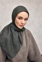 Cotton Polyester Soft Scarf Geometric Pattern Petrol Green 90X90 - 2