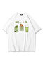 Unisex Oversized T-Shirt "Matcha" Printed Loose Fit White T-Shirt