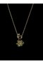 Green Flower Figured Colorful Stone Women's Necklace Zircon Stone Thin Chain Necklace - 2