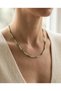 Ceramic Bead Women's Necklace with Gold Tube Bead Detail Turquoise Vintage Jewelry