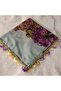 Handmade Needlework Writing, Scarf, Yemeni, Mevlit Cover, Head Cover, 4 Sides Embroidered, 100% Cotton, 100*100cm - 5
