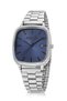 Men's wristwatch with calendar, rectangular case, mesh metal strap, black and navy blue color pl-7085e2x - 2