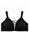 Plus Size Women's Bikini Top with Rope Detail and Adjustable Straps