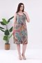 Women's Multicolored Shawl Patterned Strappy Plus Size Dress - 2