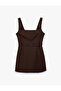 Square Neck Sleeveless Belt Detailed A-Line Mini Dress - 6