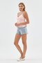 Powder Thin Straps Gathered Detailed Peplum Blouse - 5