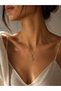 Steel Snowflake Pendant Necklace with Zircon Stone Gold Color Minimal Women's Necklace Daily and Special Occasion Jewelry - 3