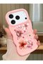 iPhone 17 Pro Compatible Case Camera Protector Pink Silicone Couple Phone Case Floral Pattern
