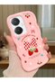 Vivo Y27 Compatible Case Camera Protector Pink Silicone Couple Phone Case Strawberry Pattern