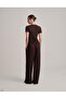 بنطلون مريح ذو قصة واسعة بلون بني غامق - 4