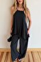 Black Stone Detailed Jumpsuit - 3464 - 5