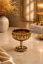 Set of 6 Gold Plated Glass Footed Coffee Bowls, Turkish Delight Bowls, Breakfast Bowls, Serving Bowls, Jam Bowls 50ml - 4