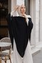 Asymmetric Collar Long Transparent Poncho Cape - 3