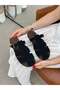 Black Suede (Lydia) Cage Detail Women's Slippers - 5