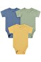 Short Sleeve Basic 3-Piece Set 1-18 Months Snap Fastener Bodysuit - Blue - 2