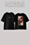 Sabr Hali_4 Design Back Printed Cotton Black Oversize T-Shirt