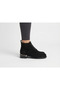 Genuine Leather Suede Elastic Zippered Boots Women's Shoes