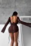 Elena Three-Piece Brazilian Bikini Set - Brown - 4