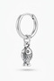 Unisex Silver Color Surgical Steel Dangle Fish Figured Hoop Earring 1 Piece - 2