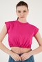 Crew Neck 100% Cotton Crop T Shirt T SHIRT5865587 - 4
