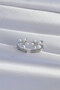 Brass Silver Color Zircon Cubic Zirconia Curved Pearl Flower Earrings - 2