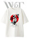 Samurai Shoei Design Printed Unisex White Oversize T-Shirt