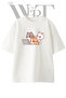 Cartoon Cats Design Printed Unisex White Oversize T-Shirt