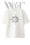 Compass Rose Design Printed Unisex White Oversize T-Shirt