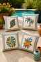 Framed Objects Patterned 4-Piece Throw Pillow Cover Set - 2