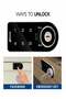 Rectangular and Handy, Fingerprint and Key Access, Manual Locking System, Smart Furniture Lock (Black) (Password & Key (Horizontal)) - 3
