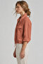 Women's Form Snap Shirt Adjustable Waist Stylish Relaxed Cut Light Terra W201-K0304-05 - 2