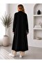 Women's Long Maxi Standard Sleeve and Feathered Knitted Cardigan - 2