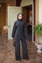 Anthracite Waist-Tie Tunic and Trousers Set - 2