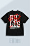 Oversize Break the Rules Printed 100% Cotton Crew Neck Loose Fit Black T-Shirt