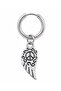 Unisex Silver Color Surgical Steel Dangle Peace Symbol Wing Figured Hoop Earring 1 Piece