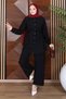 Drawstring Waist Stitched Detail Suit Tsd260253 Black - 3