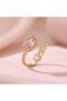 Pink Marquise Stone Adjustable Women's Ring – Elegant Ring with Zircon Stone