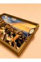 Ceramic Handmade Mardin City Patterned Wooden Handle Tray, Decorative Tea and Coffee Serving Tray 43X28X6 - 2