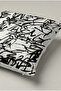 Black and White Graffiti Scribble Pattern Throw Pillow Cover 301 – Urban Scribble Design 45X45 cm - 3