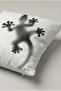 Black and White Shadow Gecko Patterned Cushion Cover 116 – Shadow Gecko Design 45X45 cm - 3